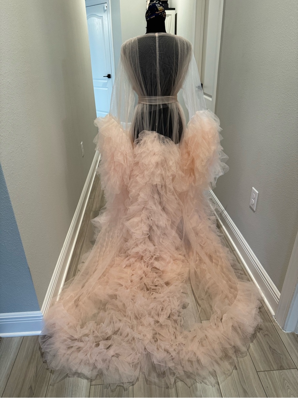 Soft Blush Ruffle Tulle Maxi for Bridal Photoshoot - Picture 12 of 12